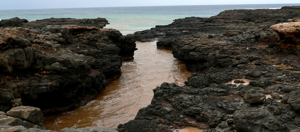 Kapverdische Insel Sal Mitte West Buracona nach starkem Regenfall