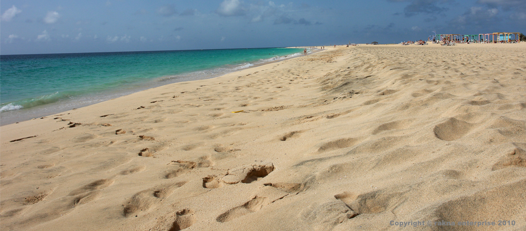 Kapverdische Insel Sal Santa Maria Praia Blick West 2010